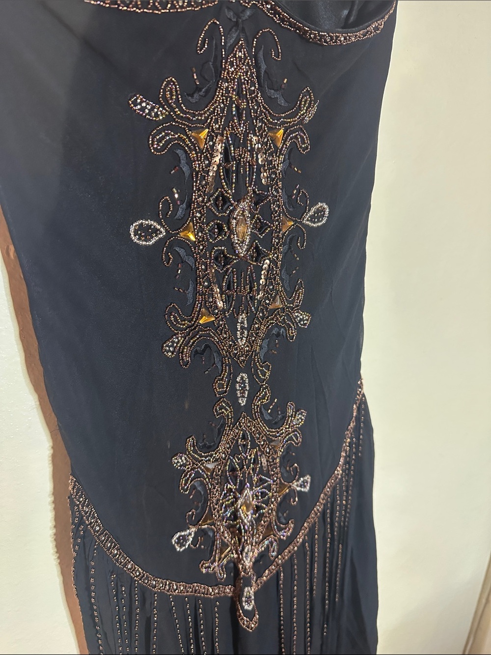 Sue Wong nocturne beaded bias cut maxi flowy dress - Picture 4 of 12